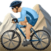 🚵🏼‍♂️ man mountain biking: medium-light skin tone display on Apple